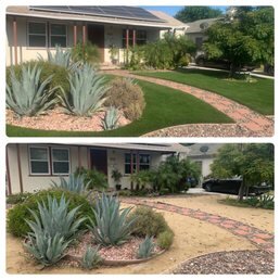 Light green putting surface in a side yard